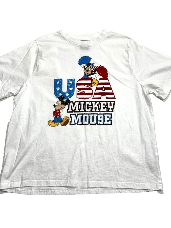 Disney Other - Disney Mickey Mouse at Primark USA Graphic T-Shirt Mens Large White Patriotic